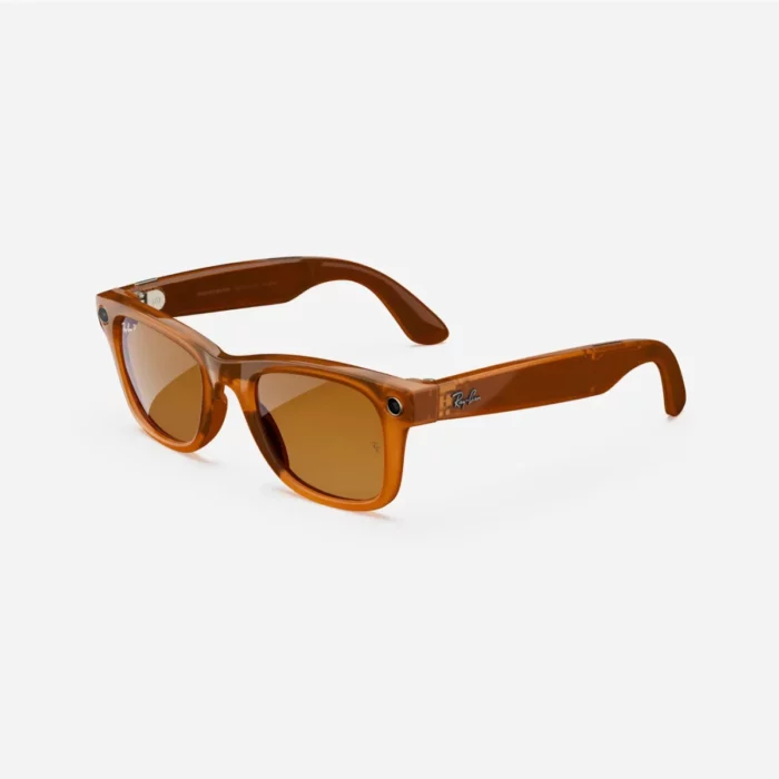 Ray-Ban Meta Wayfarer Large Shiny Caramel Polar Brown Lens