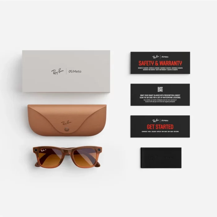 Ray-Ban Meta Wayfarer Large Shiny Caramel Polar Brown Lens
