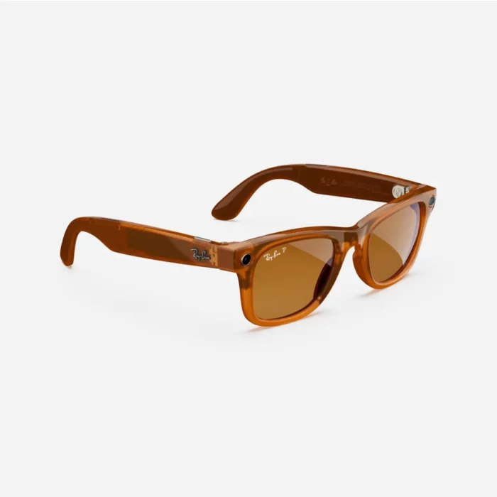Ray-Ban Meta Wayfarer Large Shiny Caramel Polar Brown Lens