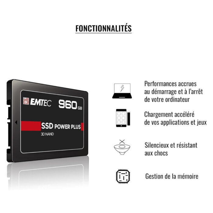 Emtec X150 Power Plus SSD Interne 960Gb 2.5″