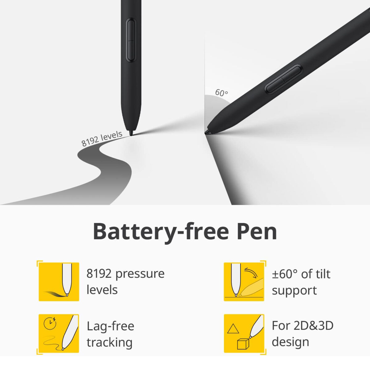 XENCELABS Graphic Tablet Medium Wireless Drawing Tablet with 2 Battery-Free Digital Pen
