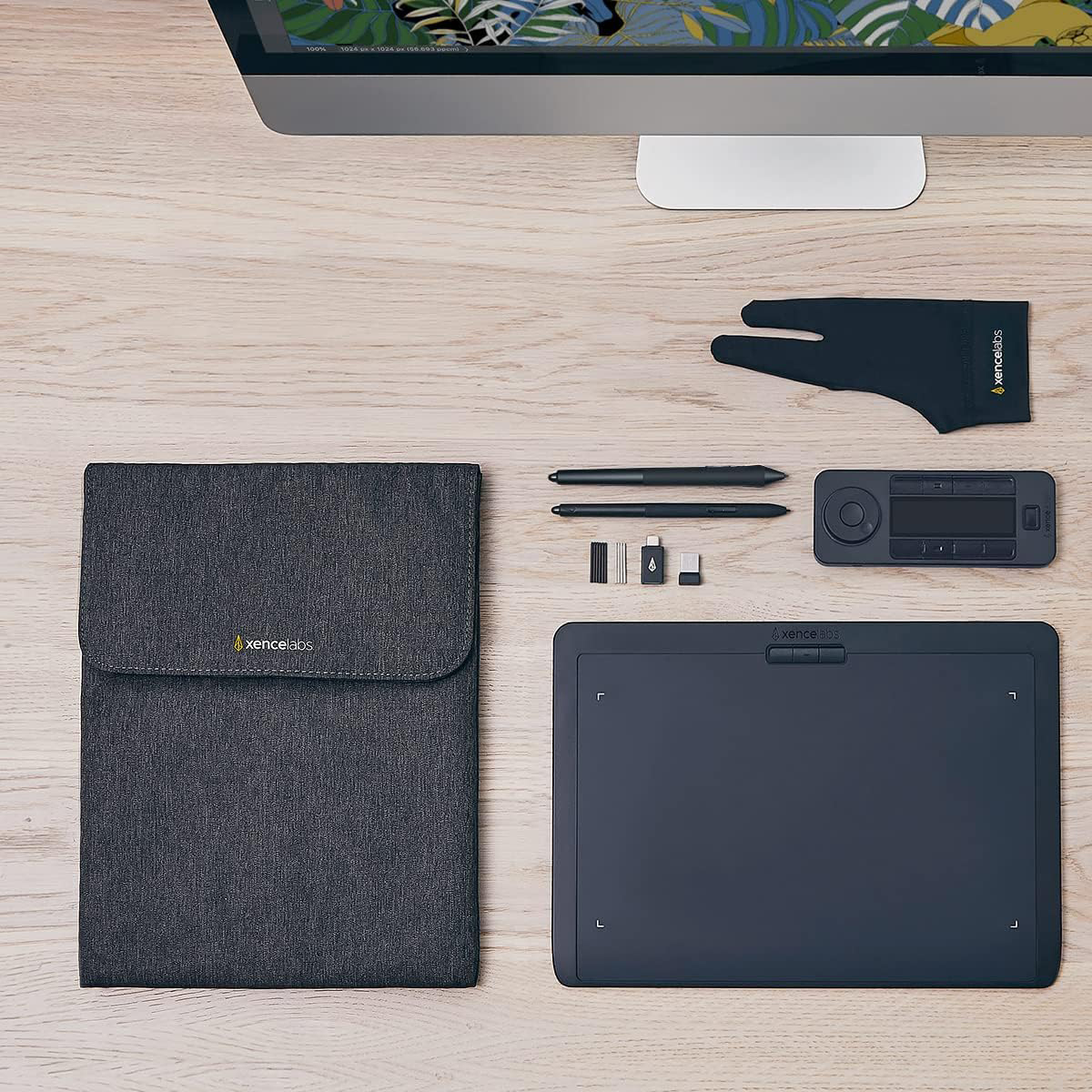 XENCELABS Graphic Tablet Medium Wireless Drawing Tablet with 2 Battery-Free Digital Pen