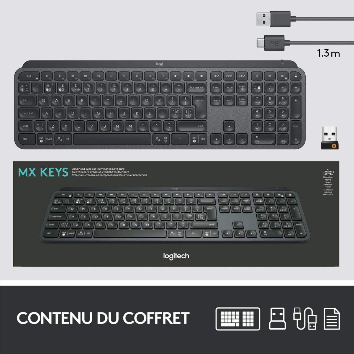 Logitech MX Keys Plus Wireless (Graphite)
