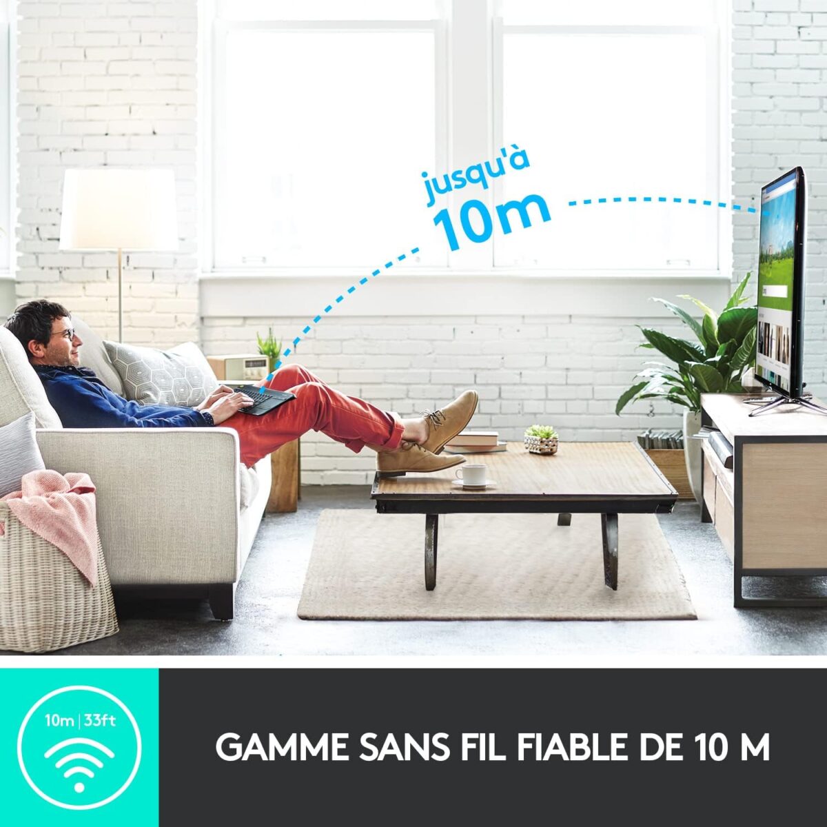 Logitech K400 Plus Clavier Sans Fil