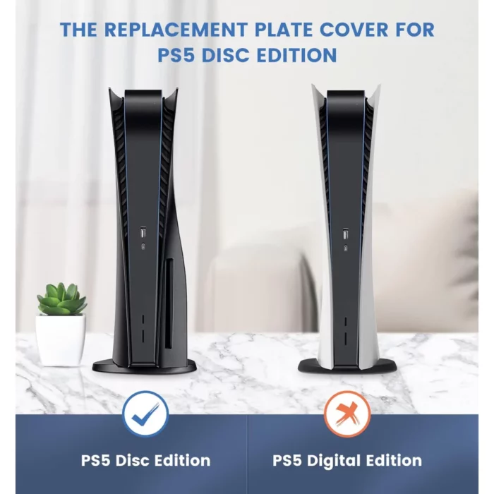 Façade PS5 Standard Cover – Noir Rabat Maroc