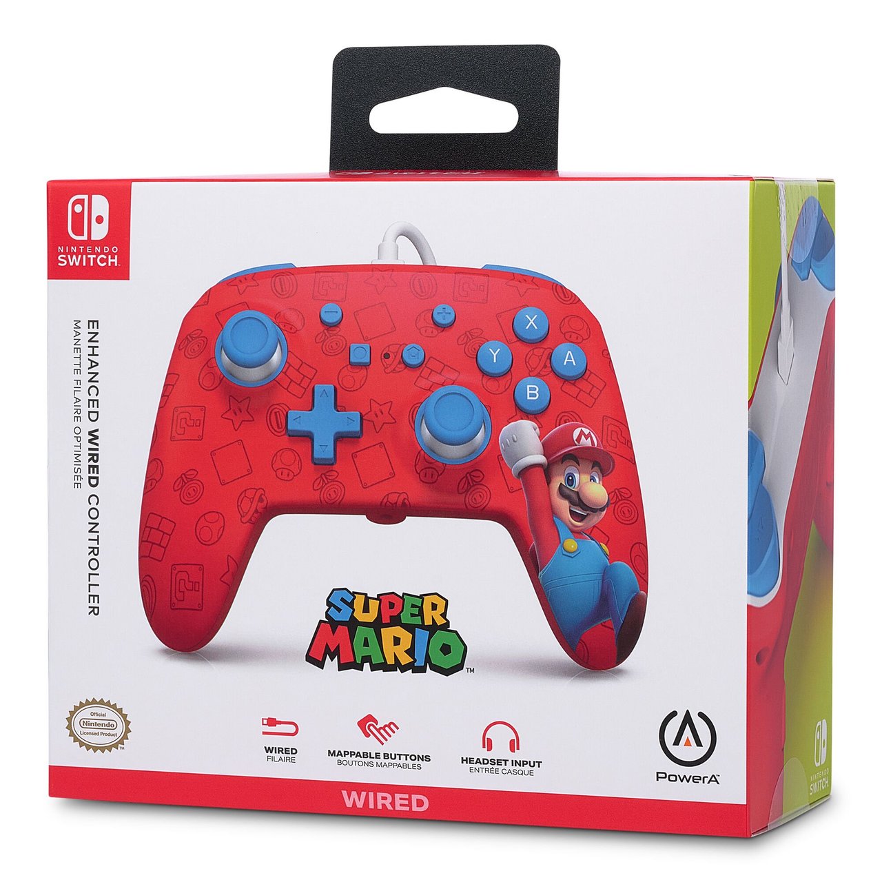 Manette Filaire Améliorée pour Nintendo Switch Super Mario