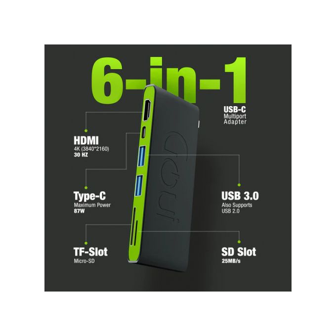 Goui Hub Adaptateur Multiport USB-C 6-en-1