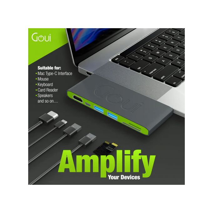 Goui Hub Adaptateur Multiport USB-C 6-en-1