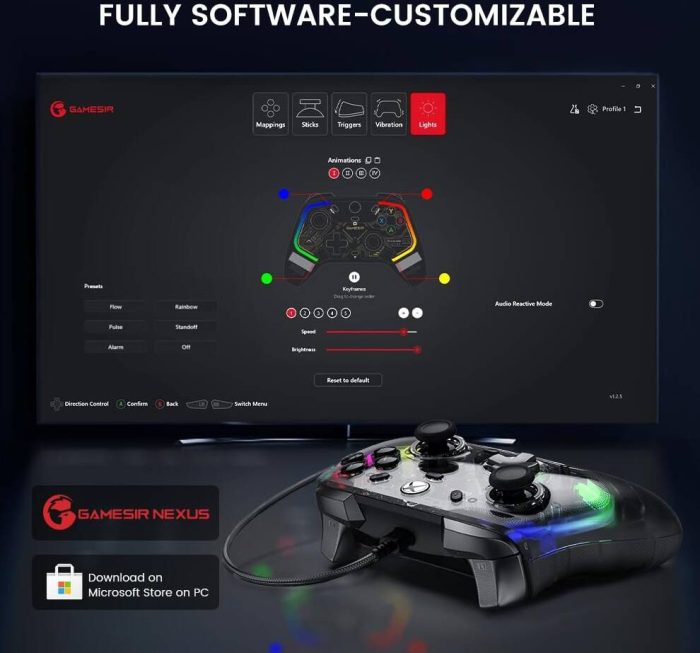 Manette filaire GameSir Kaleid pour Xbox Series X|S, Xbox One, Windows 10/11 et Steam