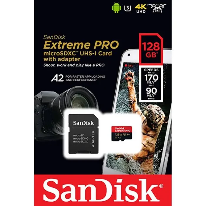 SanDisk Extreme Pro micro SDXC UHS-I 200MB/s – GoPro, DJI, Insta360, 4K UHD