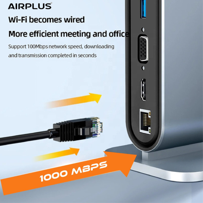 Airplus Station d’accueil USB-C Multiport 12-En-1