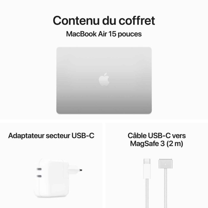 Apple MacBook Air 15″ M3 24Go 512Go Silver