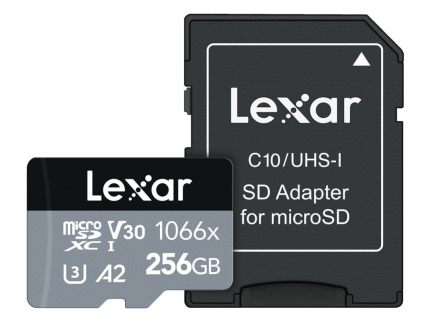 Carte mémoire micro SDXC Lexar 256 Go 1066x avec adaptateur