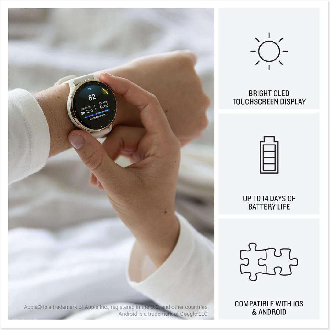Garmin Venu 3S Montre connectée GPS Soft Gold Rose
