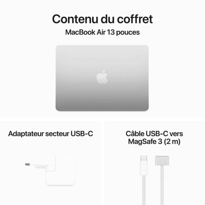 MacBook Air 13″ M3 8 Go 256 Go Occasion