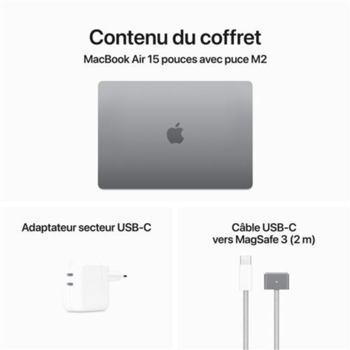 MacBook Air 15″ (2023) M2 8 Go 256 Go Occasion