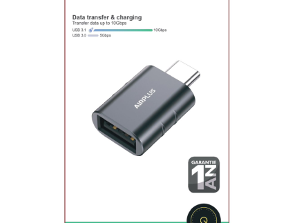 Airplus Adaptateur OTG USB-C Mâle Vers USB-A Femelle