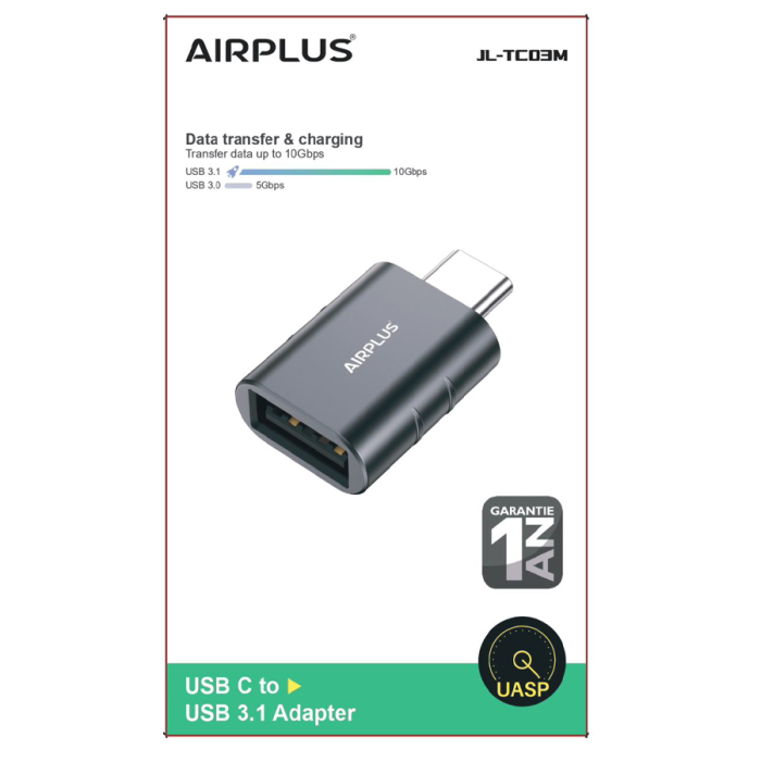 Airplus Adaptateur OTG USB-C Mâle Vers USB-A Femelle