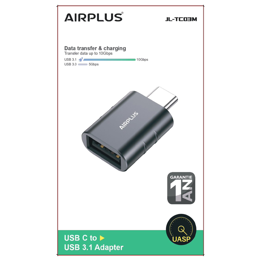 Airplus Adaptateur OTG USB-C Mâle Vers USB-A Femelle