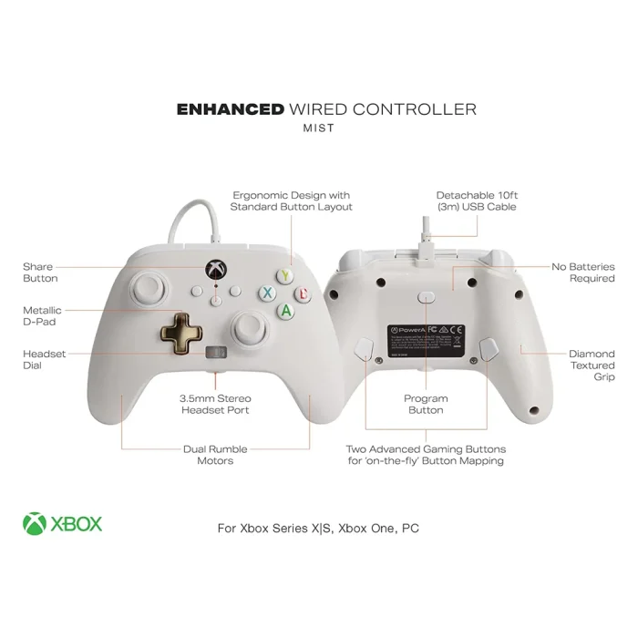 Manette PowerA pour Xbox Series X|S White