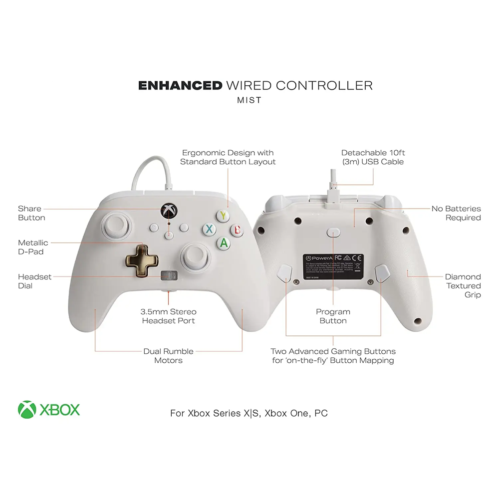Manette PowerA pour Xbox Series X|S White