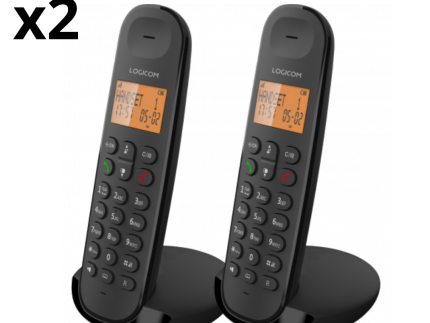 Téléphone fixe Logicom ILOA 250 Duo Noir sans fil