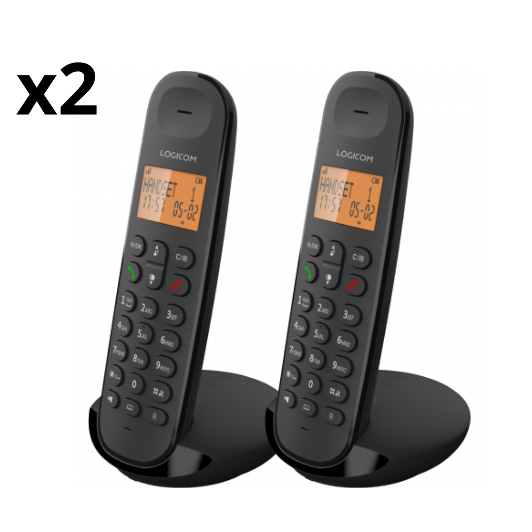 Téléphone fixe Logicom ILOA 250 Duo Noir sans fil