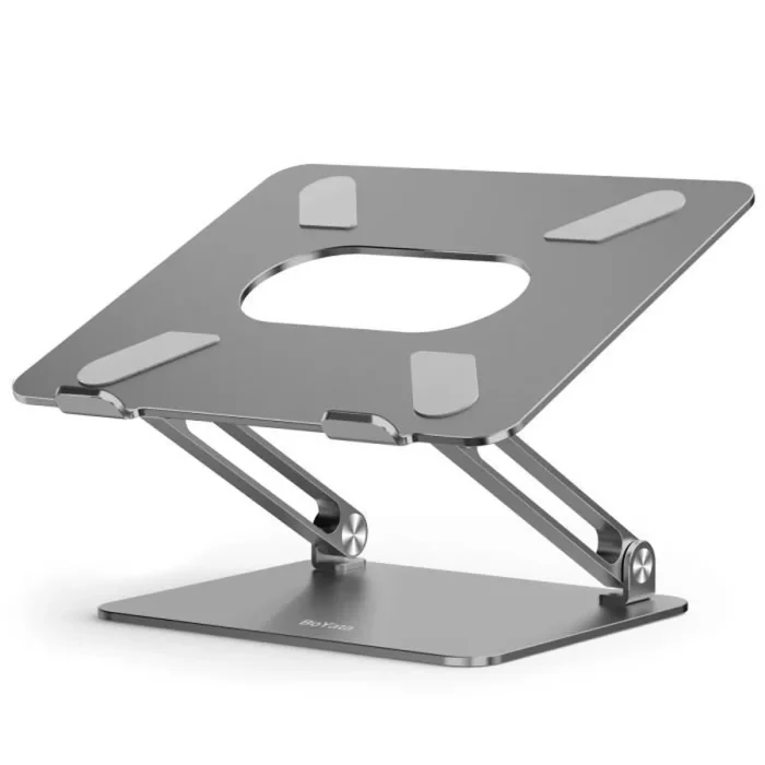 Support pour Ordinateur Portable, Support Ergonomique pour Ordinateur Portable en Aluminium Réglable pour 11-17″ Gris