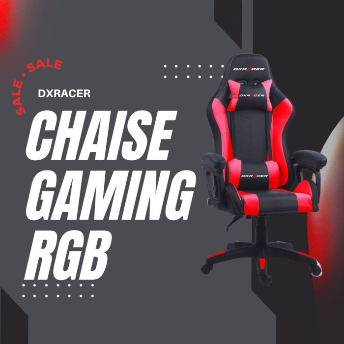 Dxracer Chaise gamer DXRacer Rouge avec Rgb