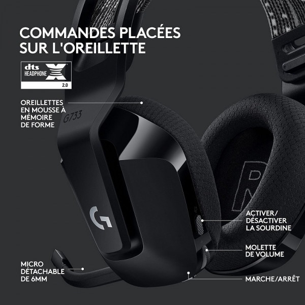 Casque Logitech G733 Lightspeed Black