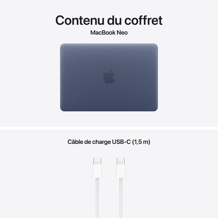 MacBook Neo A18 Pro 8Go 512Go SSD Bleu – AZERTY – Occasion