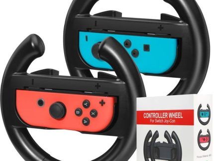 Nintendo Switch Joy Racing Games volant Steering Wheel Grip-Suitable for Nintendo Switch Black & Black