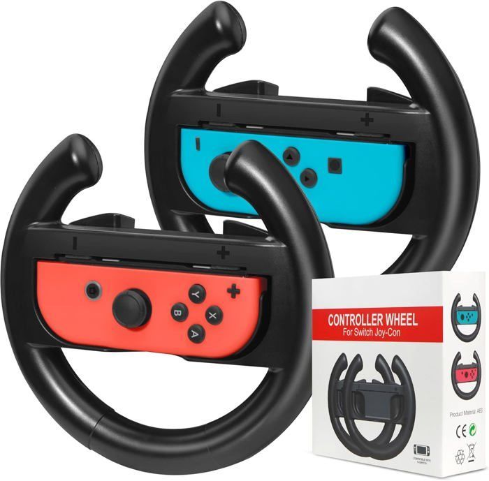Nintendo Switch Joy Racing Games volant Steering Wheel Grip-Suitable for Nintendo Switch Black & Black