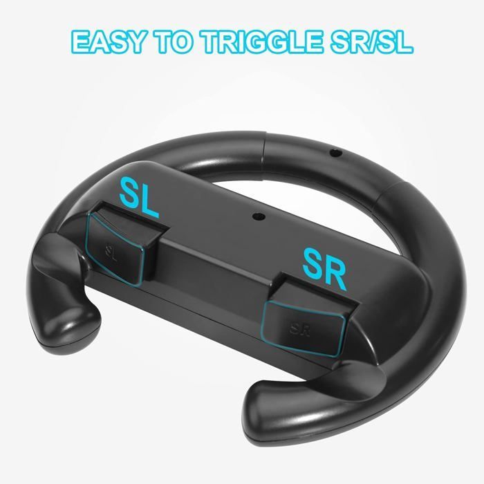 Nintendo Switch Joy Racing Games volant Steering Wheel Grip-Suitable for Nintendo Switch Black & Black