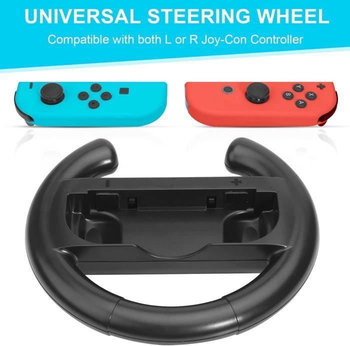 Nintendo Switch Joy Racing Games volant Steering Wheel Grip-Suitable for Nintendo Switch Black & Black